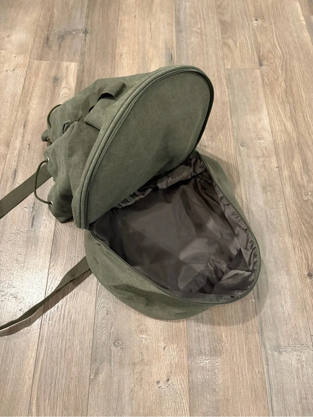 GUESS Olive Green Canvas Duffel with Logo